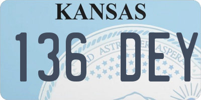 KS license plate 136DEY