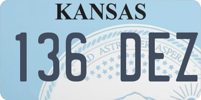 KS license plate 136DEZ
