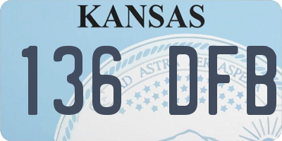KS license plate 136DFB