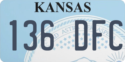 KS license plate 136DFC