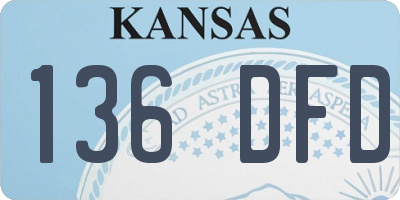 KS license plate 136DFD