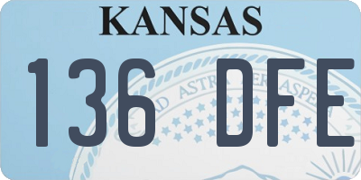 KS license plate 136DFE