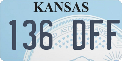 KS license plate 136DFF