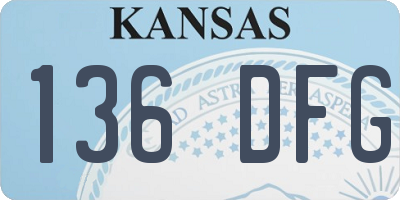 KS license plate 136DFG