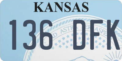 KS license plate 136DFK