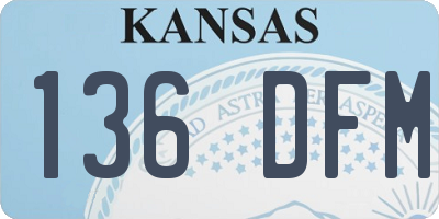 KS license plate 136DFM