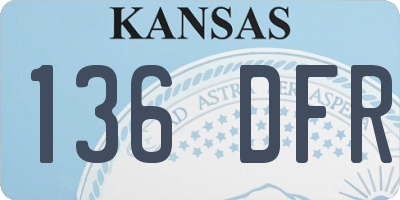KS license plate 136DFR