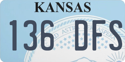 KS license plate 136DFS