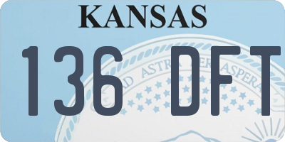 KS license plate 136DFT
