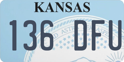 KS license plate 136DFU