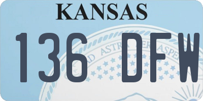 KS license plate 136DFW