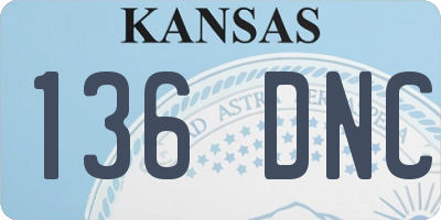 KS license plate 136DNC