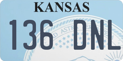 KS license plate 136DNL