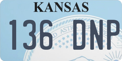 KS license plate 136DNP