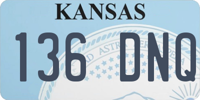 KS license plate 136DNQ