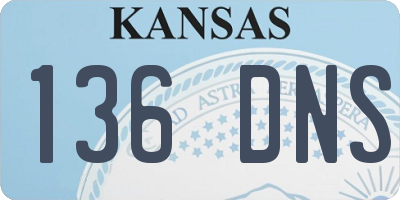 KS license plate 136DNS