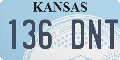KS license plate 136DNT