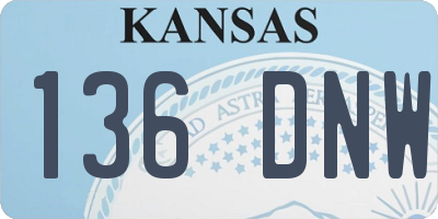KS license plate 136DNW