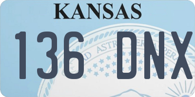 KS license plate 136DNX