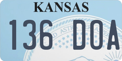 KS license plate 136DOA