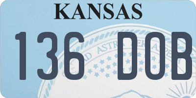 KS license plate 136DOB