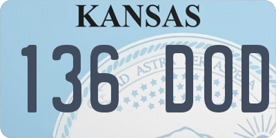 KS license plate 136DOD