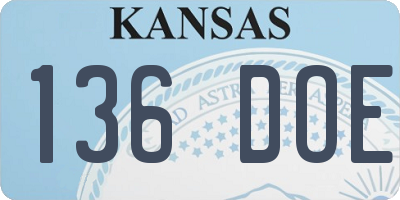 KS license plate 136DOE