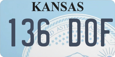 KS license plate 136DOF