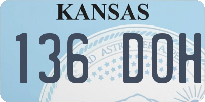 KS license plate 136DOH