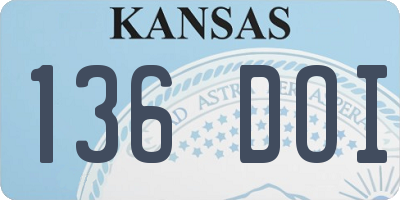 KS license plate 136DOI