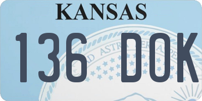 KS license plate 136DOK