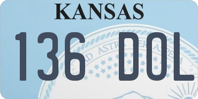 KS license plate 136DOL