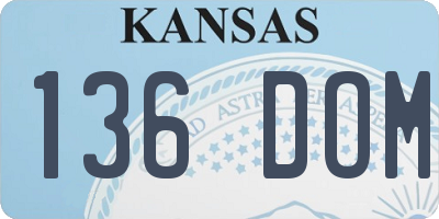 KS license plate 136DOM