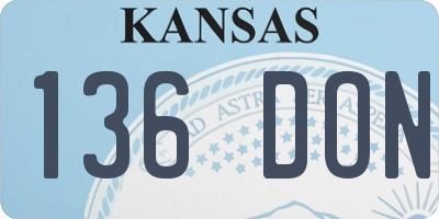 KS license plate 136DON