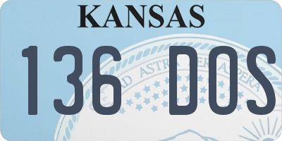 KS license plate 136DOS