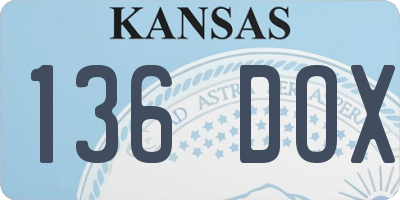 KS license plate 136DOX