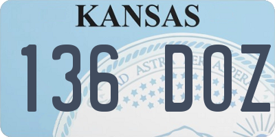 KS license plate 136DOZ
