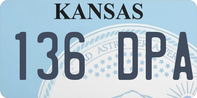 KS license plate 136DPA