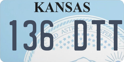 KS license plate 136DTT
