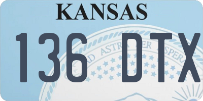 KS license plate 136DTX