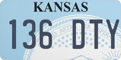 KS license plate 136DTY