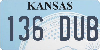 KS license plate 136DUB