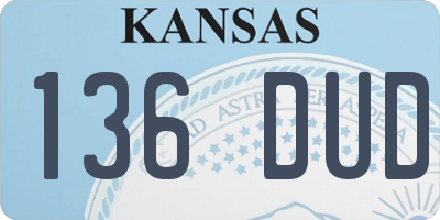 KS license plate 136DUD