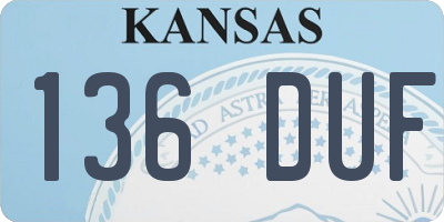 KS license plate 136DUF