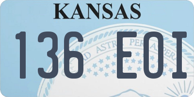 KS license plate 136EOI