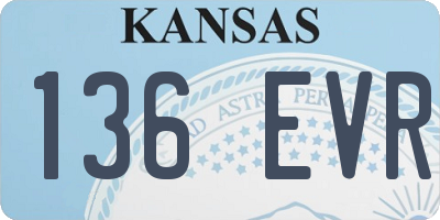 KS license plate 136EVR