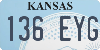 KS license plate 136EYG