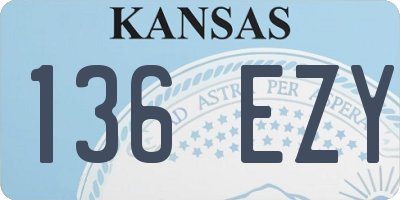KS license plate 136EZY