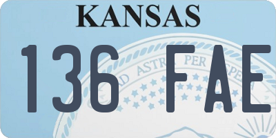 KS license plate 136FAE