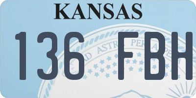 KS license plate 136FBH